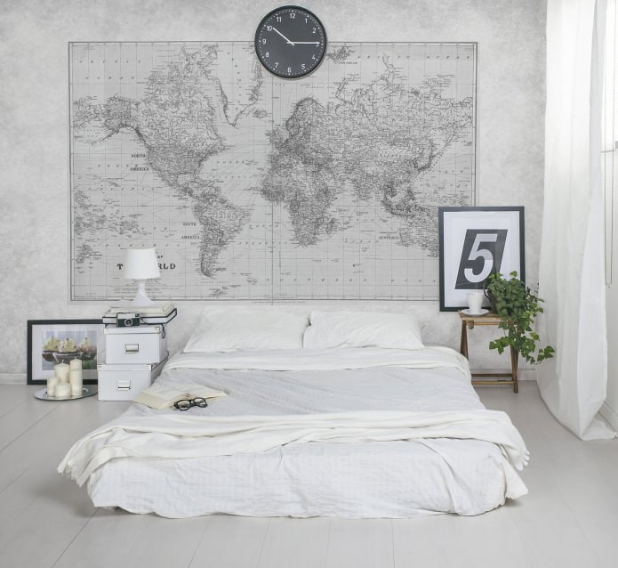 tête de lit carte du monde