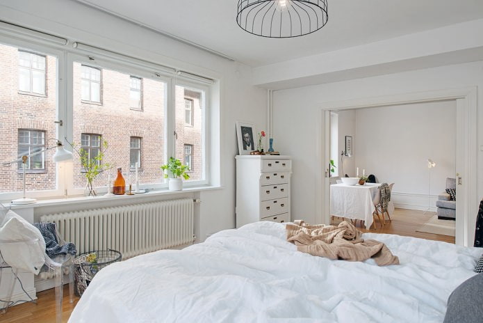 İsveç yatak odası iç tasarım