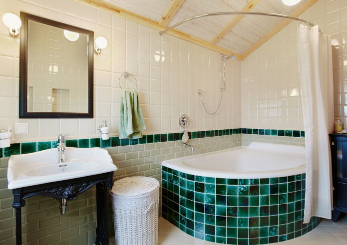 salle de bain dans une maison en bois