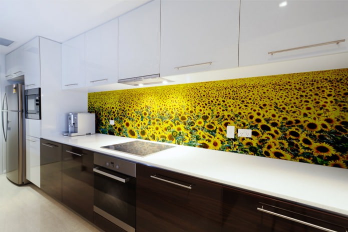 apron dapur dengan bunga matahari