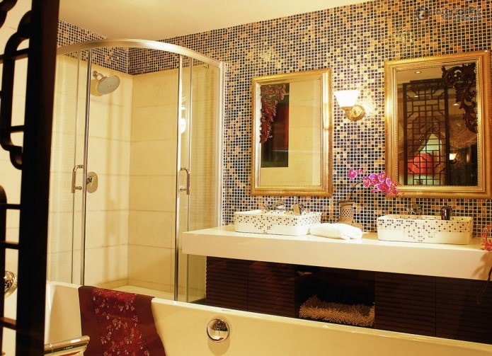 golden bathroom interior