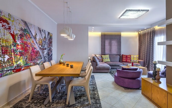 lilac living room design