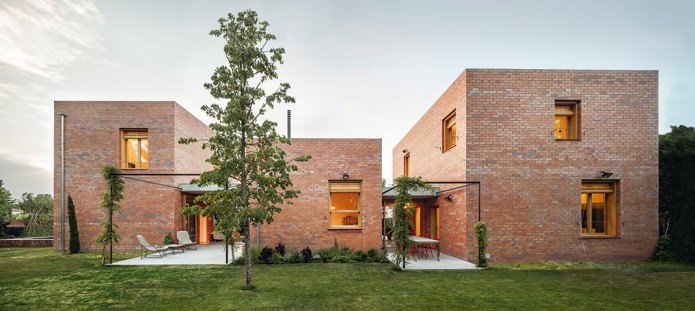 beautiful brick facade in a modern style