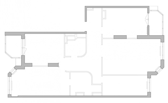 plan d'appartement 137 sq. m. avant le réaménagement