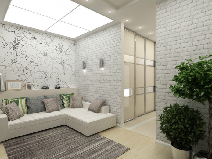 design of a one-room apartment of 45 sq. m. m