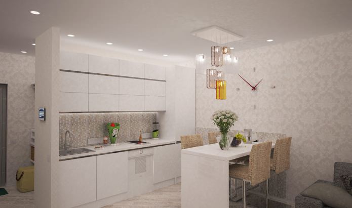 køkken i det indre af lejligheden er 44 kvadratmeter. m.
