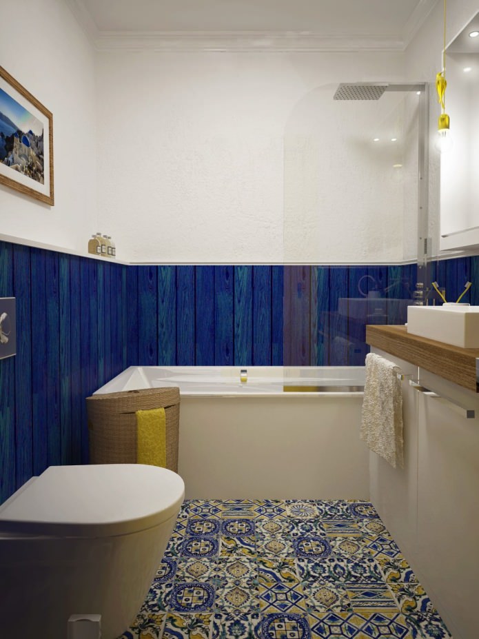design af et badeværelse kombineret med et toilet