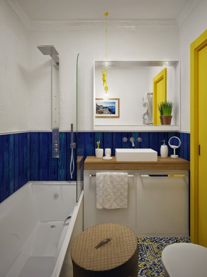 design of a bathroom combined with a toilet
