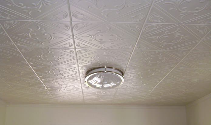foam tile on the ceiling