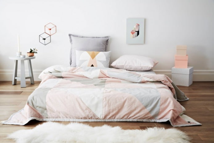 design dormitor în culori pastelate