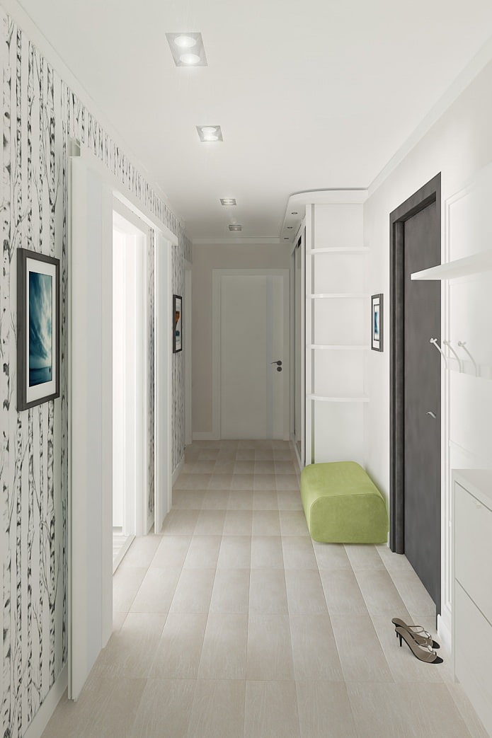 бял дизайн на коридора
