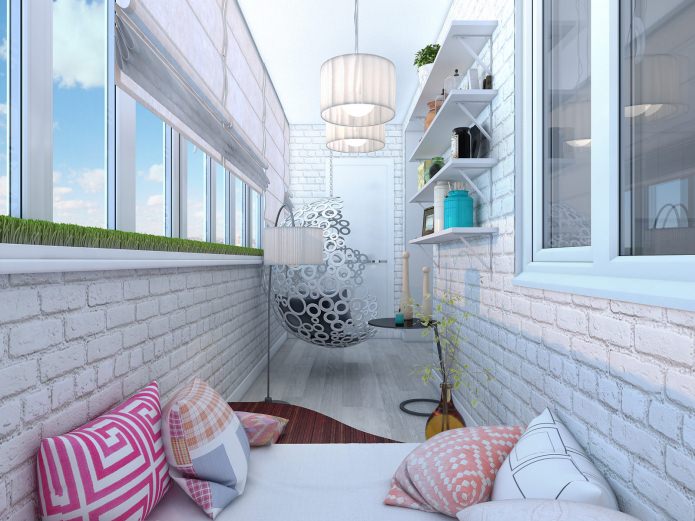 balkong i design av en 3-rums lägenhet