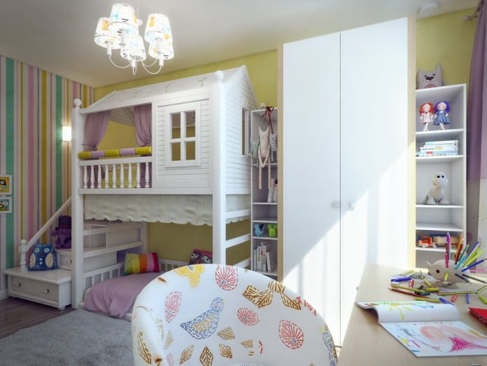 Habitación infantil en el diseño de un apartamento de 80 metros cuadrados. m