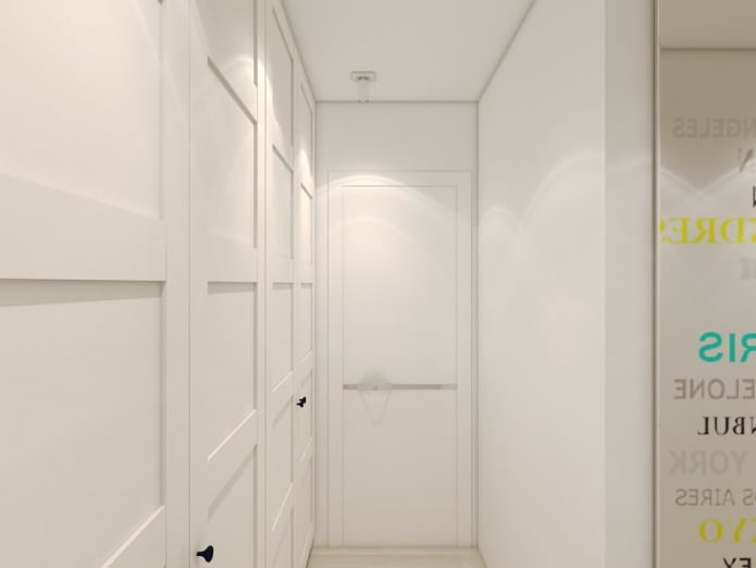 corridoio nella progettazione di un appartamento di 80 mq. m.