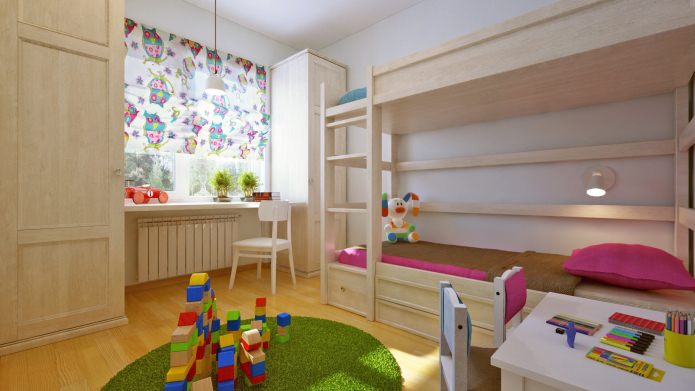 vaikų kambarys dviejų kambarių bute