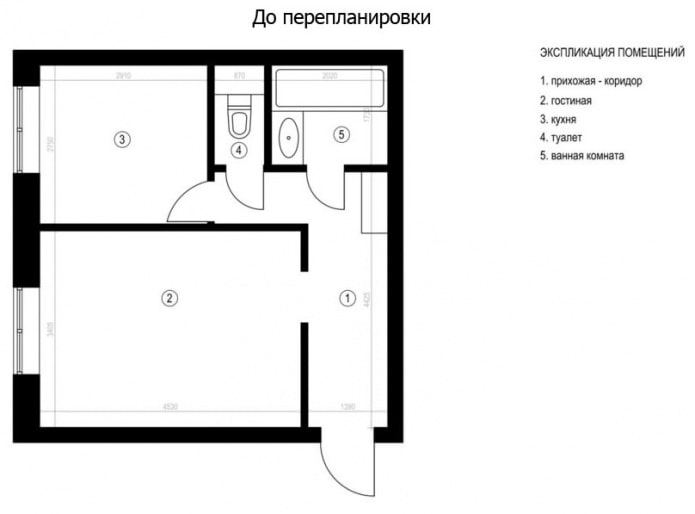 układ mieszkania wynosi 37 m2. m