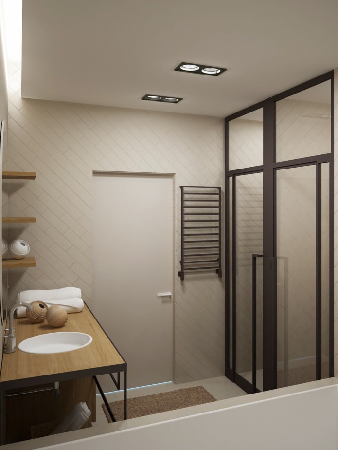 bathroom in the interior of the apartment is 37 square meters. m