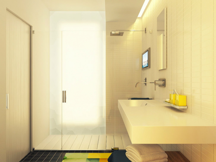Phòng tắm trong dự án thiết kế của studio 29 mét vuông. m