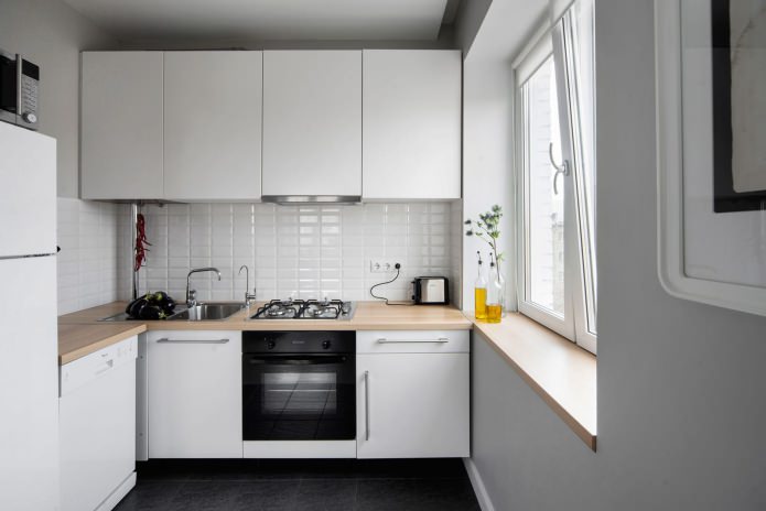 bright kitchen without curtains