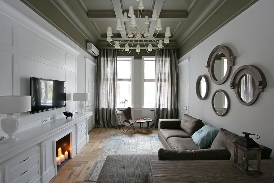 The design of the apartment is 56 sq. m. in the style of modern classic
