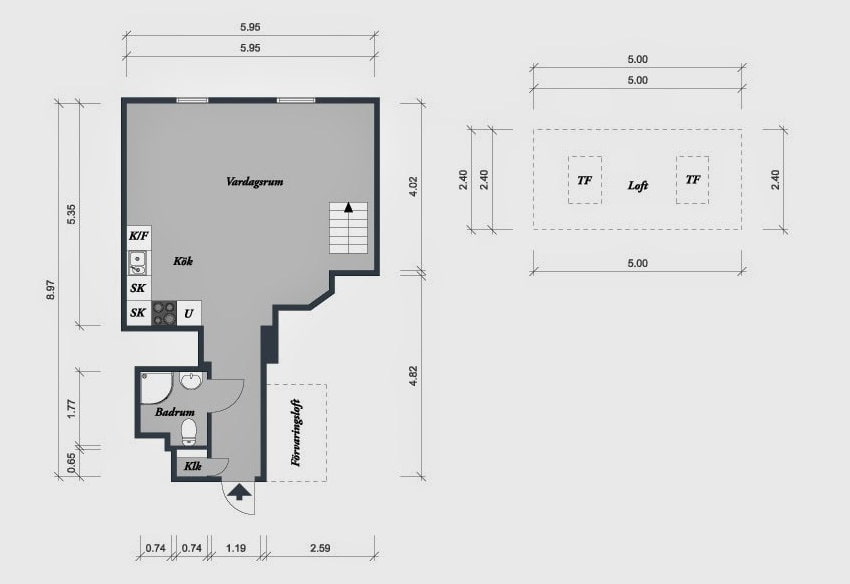 план на апартамента на таванско помещение