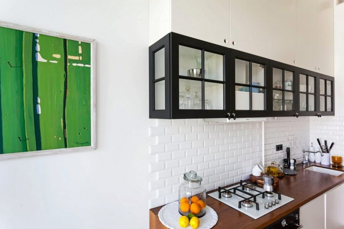 kitchen in the interior of the apartment is 64 square meters. m