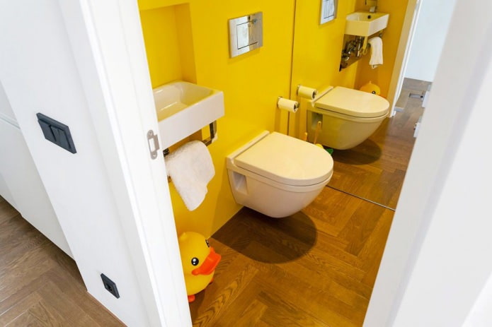 toilet in the interior of the apartment is 64 sq. m
