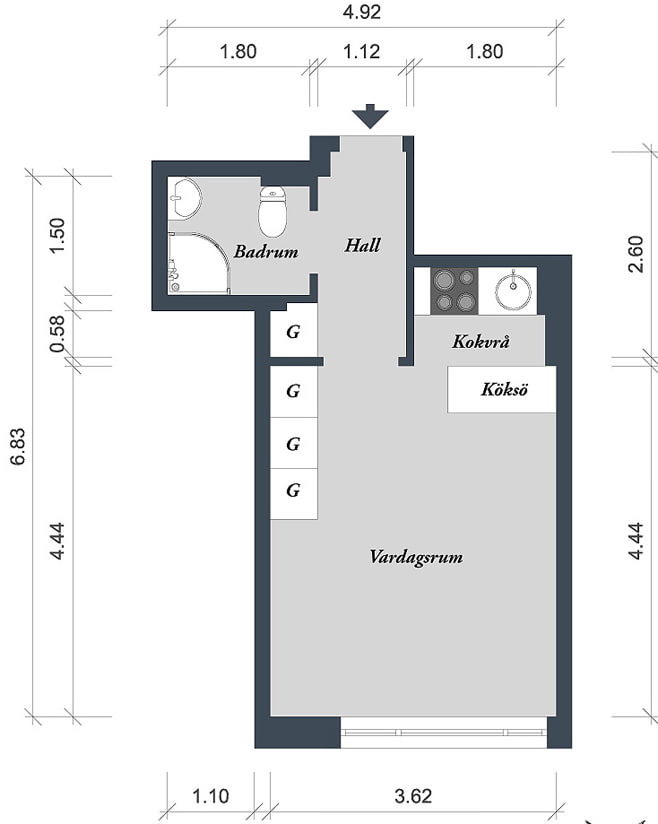 disseny d'apartaments de 27 m². m
