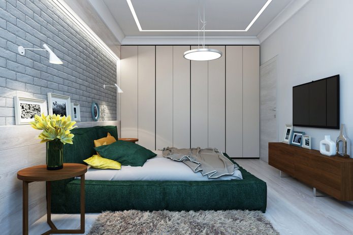 sovrum i en modern vacker lägenhet