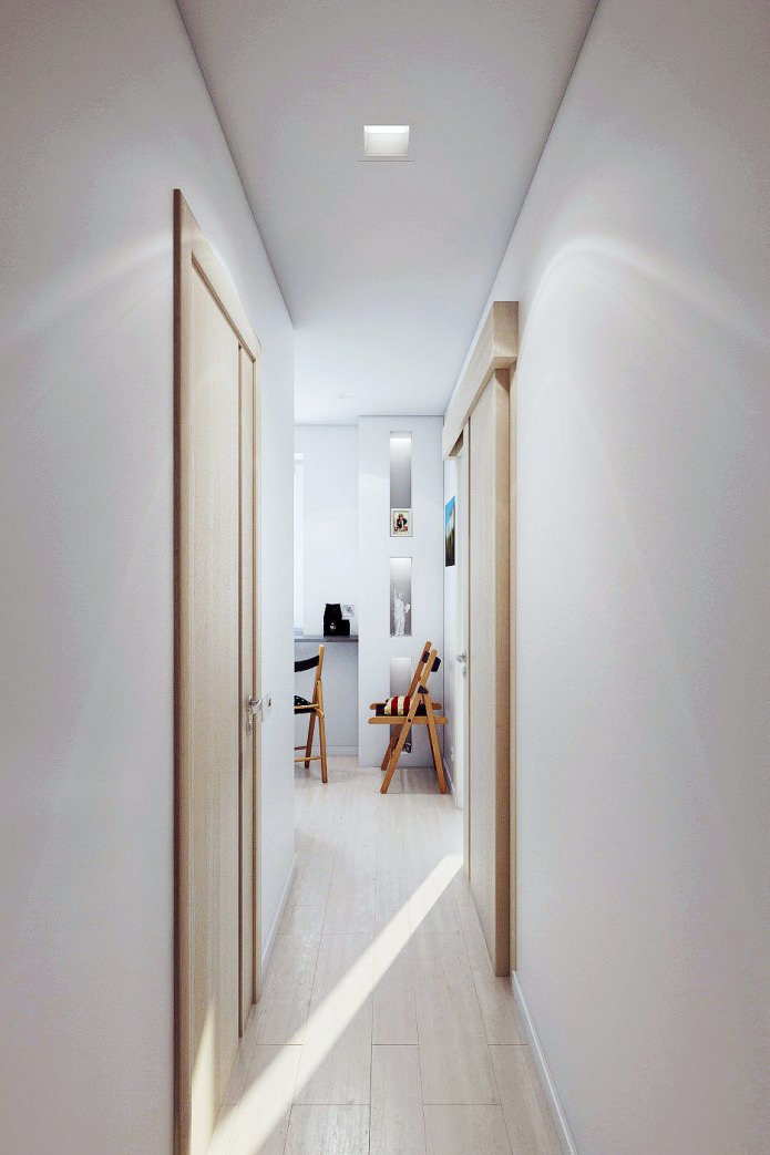 2 odalı bir dairenin iç koridor