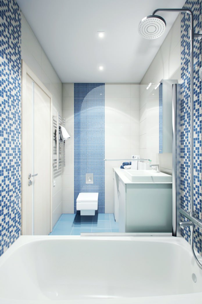 panel evde iki odalı bir daire tasarımında banyo