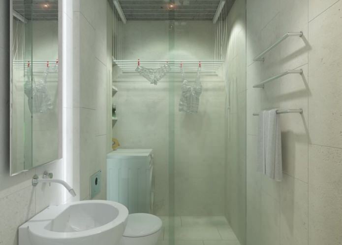 Phòng tắm trong nội thất căn hộ 2 phòng rộng 65 mét vuông. m