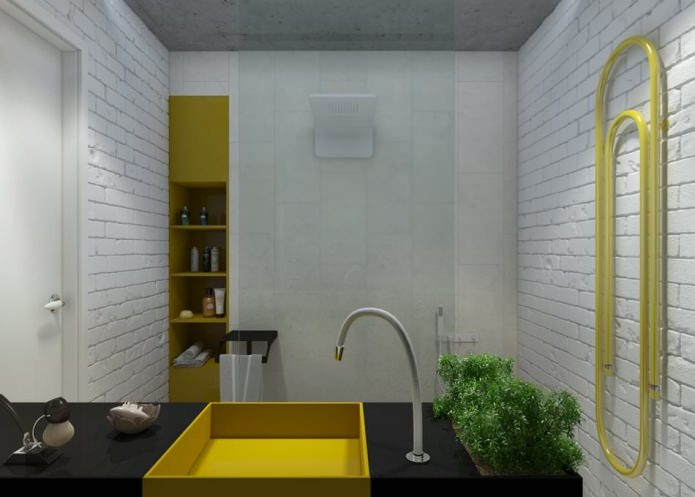 badeværelse i det indre af en 2-værelses lejlighed på 65 kvadratmeter. m.