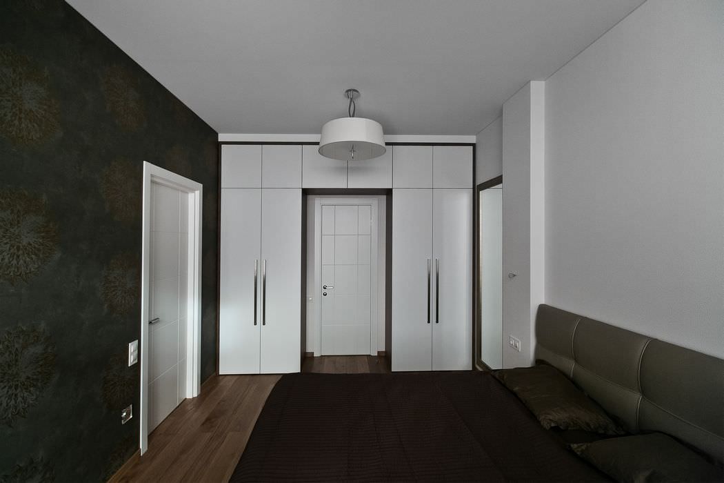 Dormitorio en el diseño del apartamento 64 sq. m