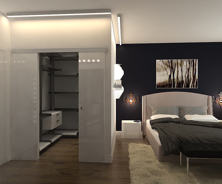 Foto proiect apartament cu 2 camere: dormitor