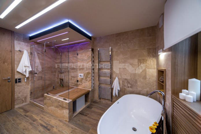 salle de bain design d'intérieur 12 sq. m