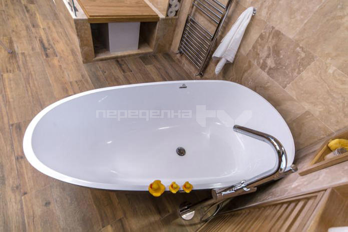 freestanding bathtub in the interior