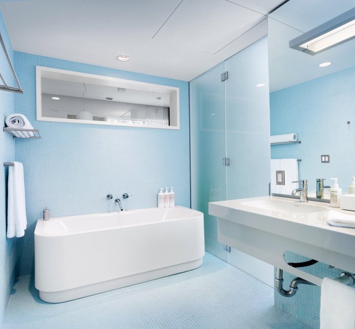 Salle de bain en bleu