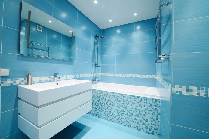 design de salle de bain moderne bleu