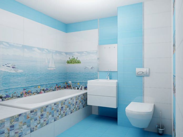 Łazienka w kolorze niebieskim