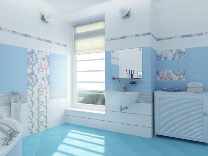 Phòng tắm màu xanh