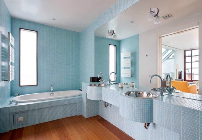 Kék fürdőszoba kialakítás