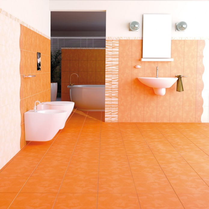 Conception de salle de bain orange
