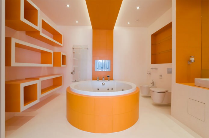 Conception de salle de bain orange