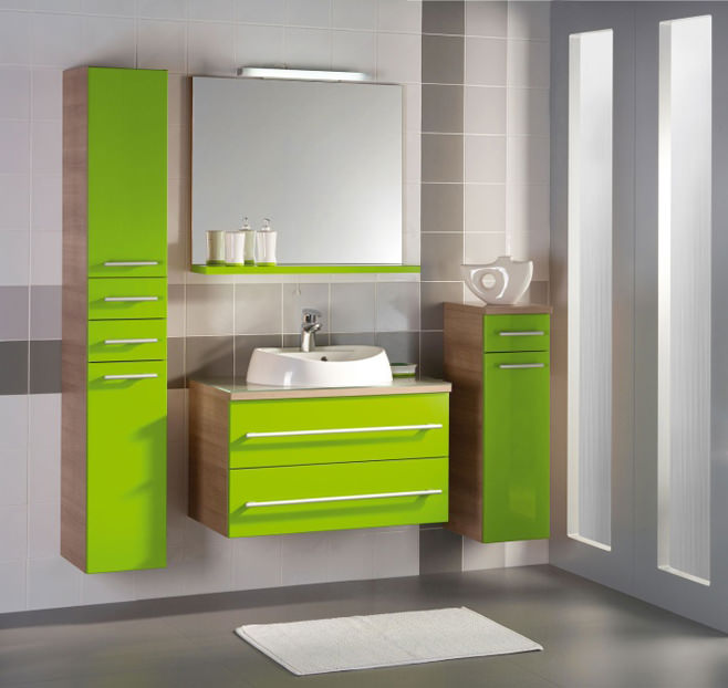 עיצוב אמבטיה ירוק