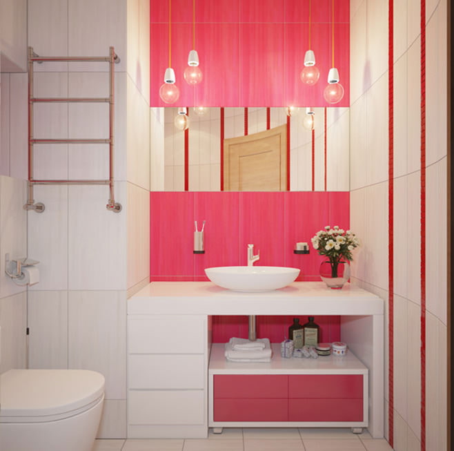 rozā vannas istaba