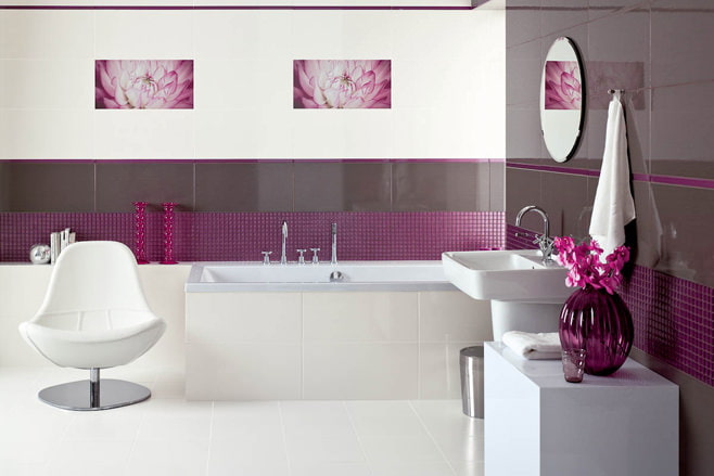 rozā vannas istabas foto