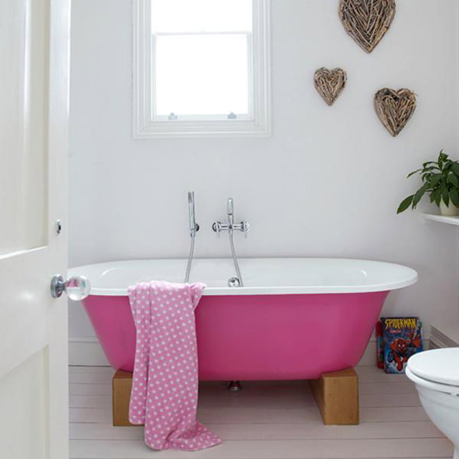 salle de bain rose
