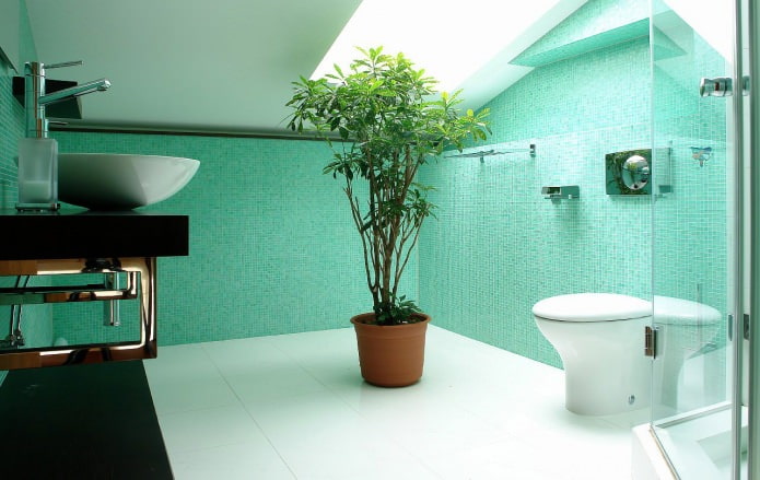 salle de bain turquoise