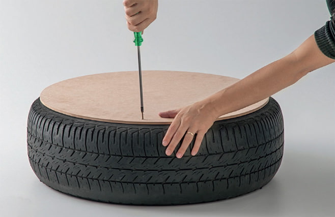 pouf à faire soi-même à partir du pneu